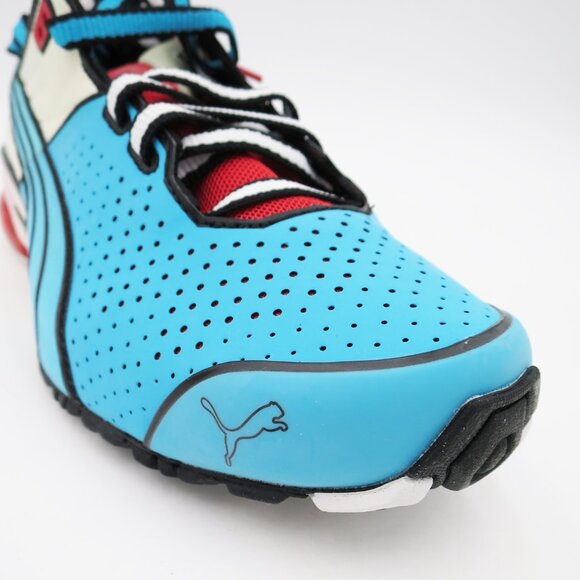 NIB Puma Toori Run C Anime-Inspired Sneaker Blue-White-Flame Scarlet Mens Size 7 - Picture 8 of 16